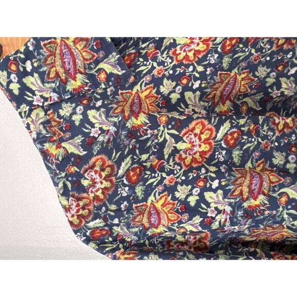 Saltaire Floral Button Down Shirt Mens Medium 100% Cotton Long Sleeve - Picture 3 of 4